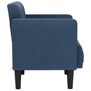 Blauer Sessel mit Armlehnen, Stoffbezug