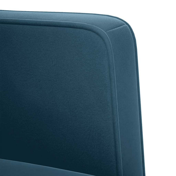 Blauer Samt Sessel mit Armlehnen