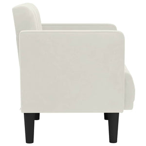 Sessel Creme Samt Armlehnen 53 cm