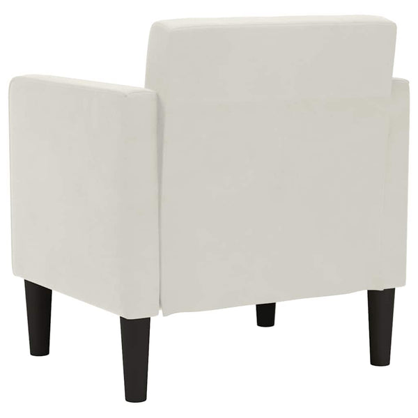 Sessel Creme Samt Armlehnen 53 cm