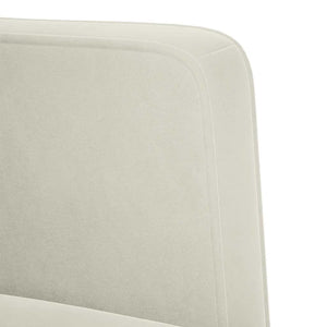 Sessel Creme Samt Armlehnen 53 cm