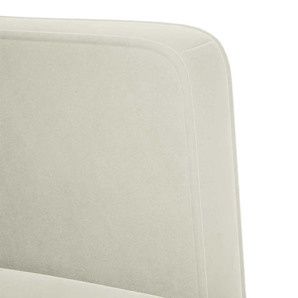 Sessel Creme Samt Armlehnen 53 cm