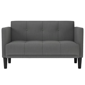 Dunkelgraues Zweisitzer Sofa, 111 cm
