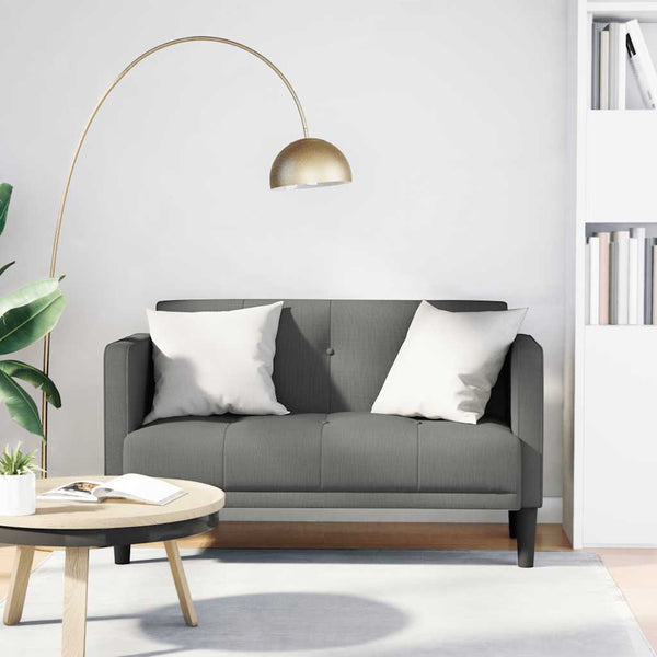Dunkelgraues Zweisitzer Sofa, 111 cm