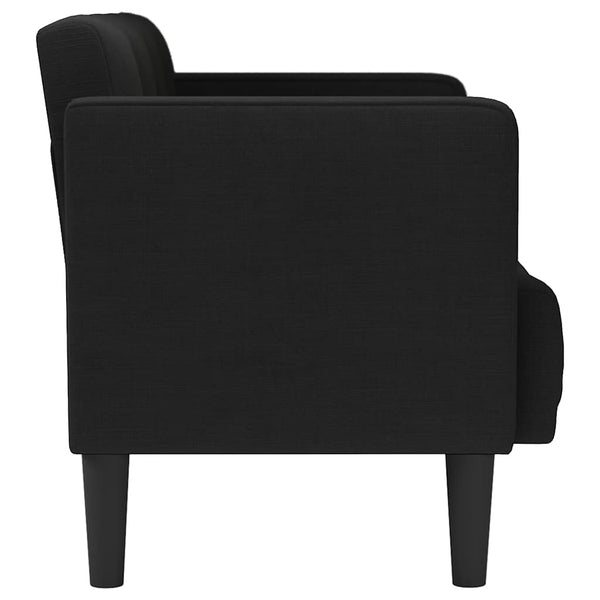 vidaXL Canapé deux places Noir 111 cm Tissu