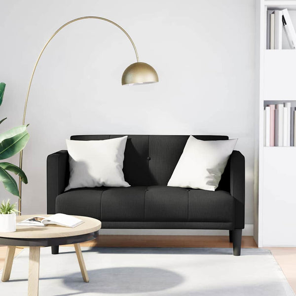 vidaXL Canapé deux places Noir 111 cm Tissu