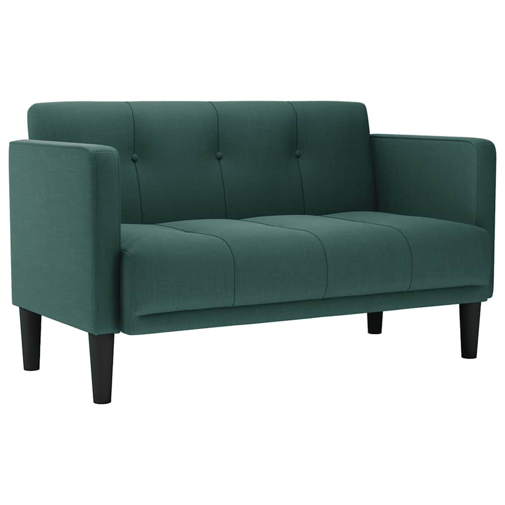 Dunkelgrünes Zweisitzer Sofa Stoff 111 cm