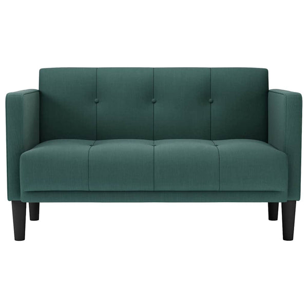 vidaXL Canapé à 2 places vert foncé 111 cm Tissu