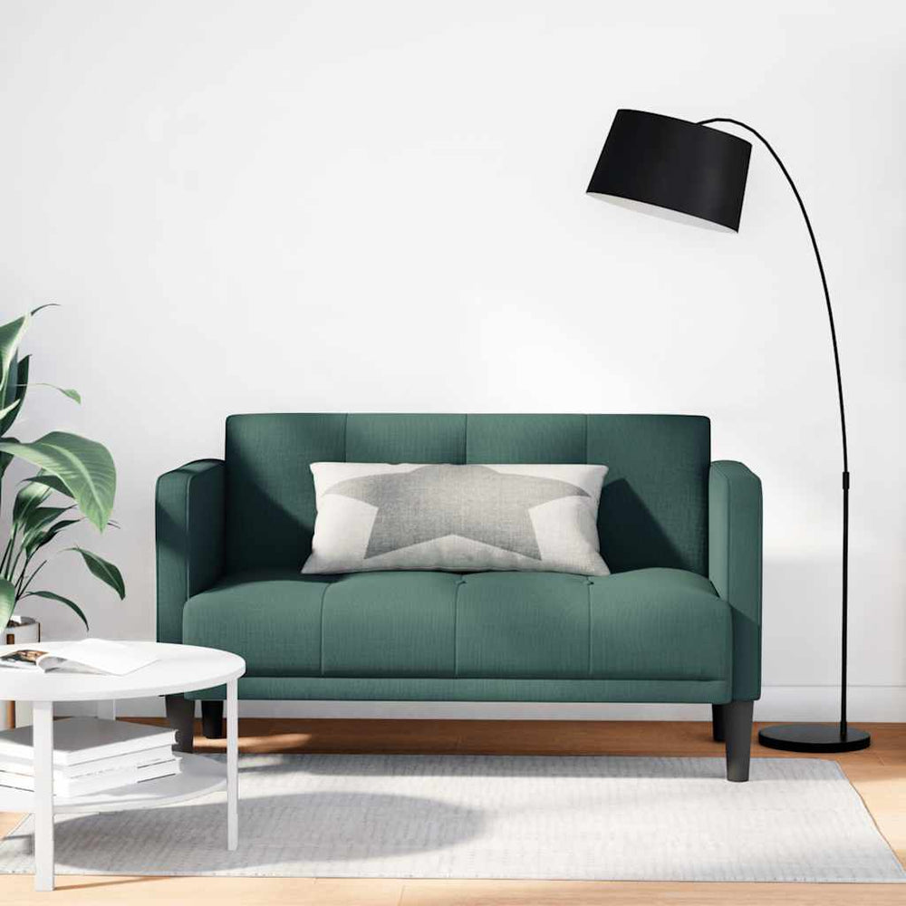 Dunkelgrünes Zweisitzer Sofa Stoff 111 cm