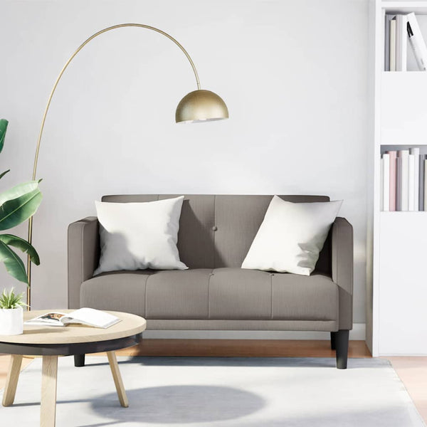 Zweisitzer Sofa Taupe Stoff 111 cm