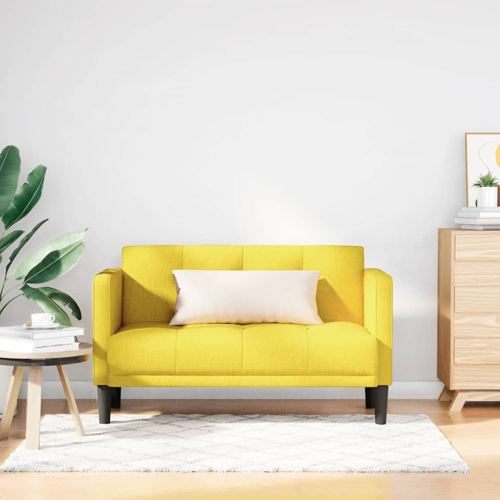 Gelbes Zweisitzer Sofa Stoff 111cm