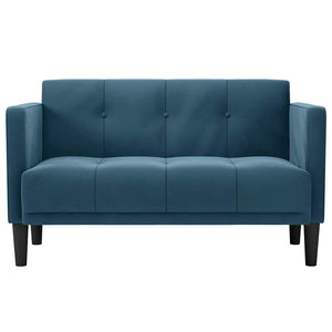 Blaues Samt Zweisitzer Sofa, 111cm