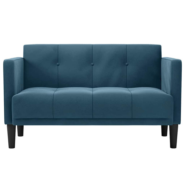 Blaues Samt Zweisitzer Sofa, 111cm