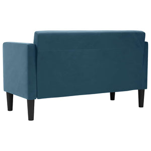 Blaues Samt Zweisitzer Sofa, 111cm