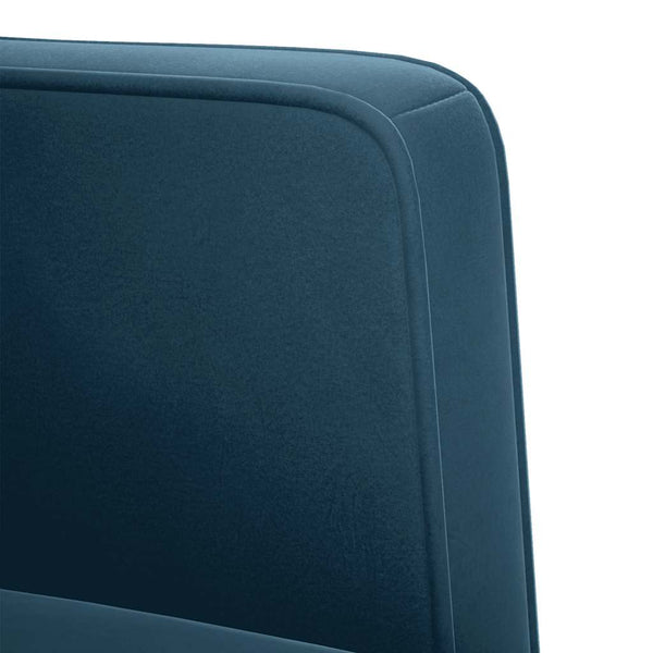 Blaues Samt Zweisitzer Sofa, 111cm