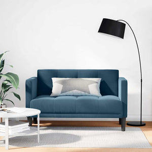 Blaues Samt Zweisitzer Sofa, 111cm
