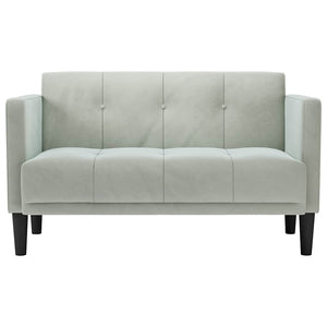 Hellgraues Samt Zweisitzer Sofa 111 cm