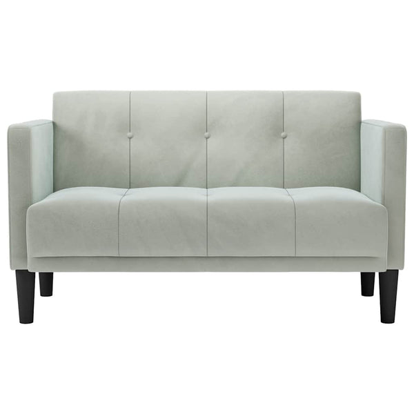Hellgraues Samt Zweisitzer Sofa 111 cm