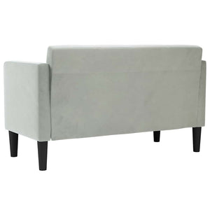 Hellgraues Samt Zweisitzer Sofa 111 cm