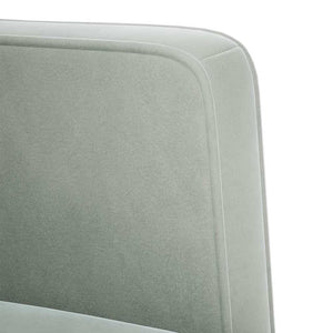 Hellgraues Samt Zweisitzer Sofa 111 cm