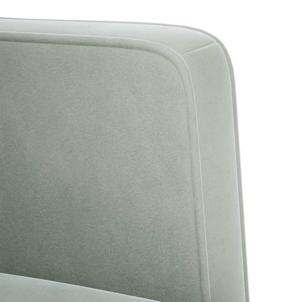 Hellgraues Samt Zweisitzer Sofa 111 cm