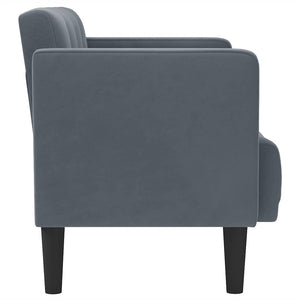 Dunkelgraues Samt Zweisitzer Sofa 111 cm
