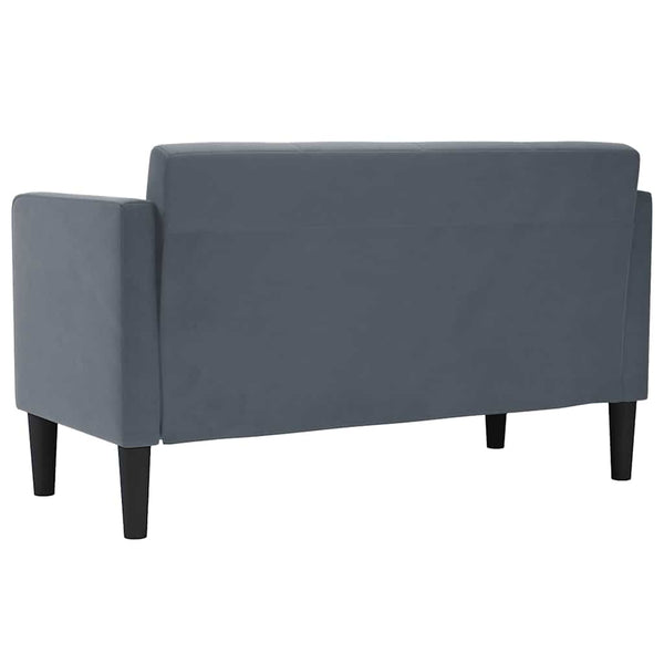 Dunkelgraues Samt Zweisitzer Sofa 111 cm