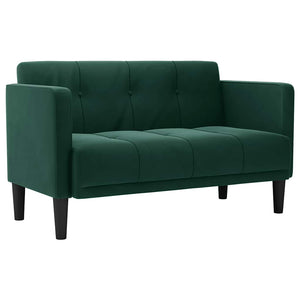 Dunkelgrünes Samt Zweisitzer Sofa 111cm
