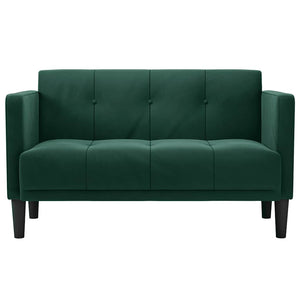 Dunkelgrünes Samt Zweisitzer Sofa 111cm