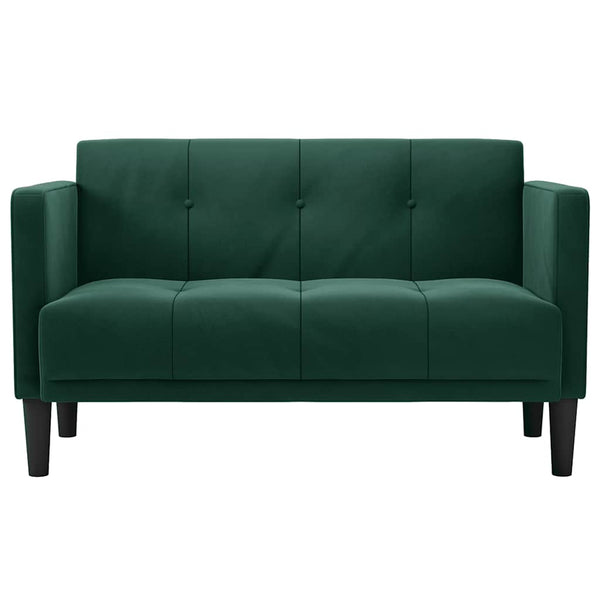 Dunkelgrünes Samt Zweisitzer Sofa 111cm