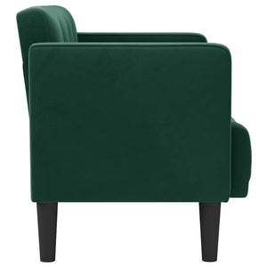 Dunkelgrünes Samt Zweisitzer Sofa 111cm