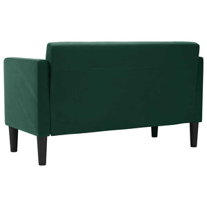 Dunkelgrünes Samt Zweisitzer Sofa 111cm