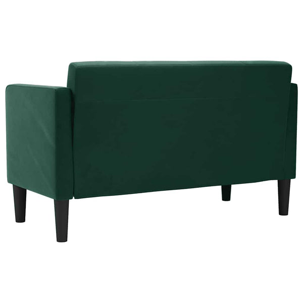 Dunkelgrünes Samt Zweisitzer Sofa 111cm