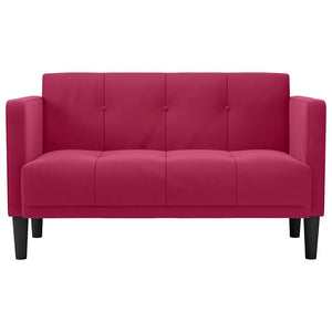 Weiches Zweisitzer Sofa Weinrot Samt 111cm