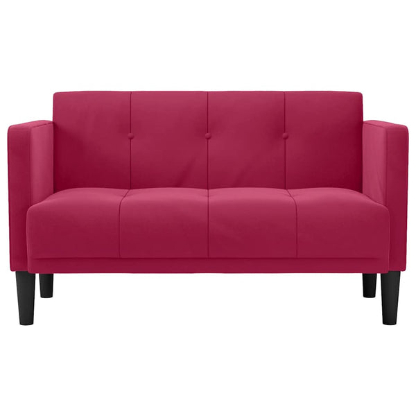 Weiches Zweisitzer Sofa Weinrot Samt 111cm