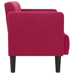 Weiches Zweisitzer Sofa Weinrot Samt 111cm