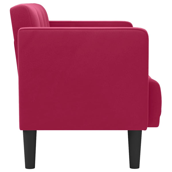Weiches Zweisitzer Sofa Weinrot Samt 111cm