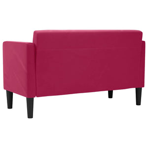 Weiches Zweisitzer Sofa Weinrot Samt 111cm