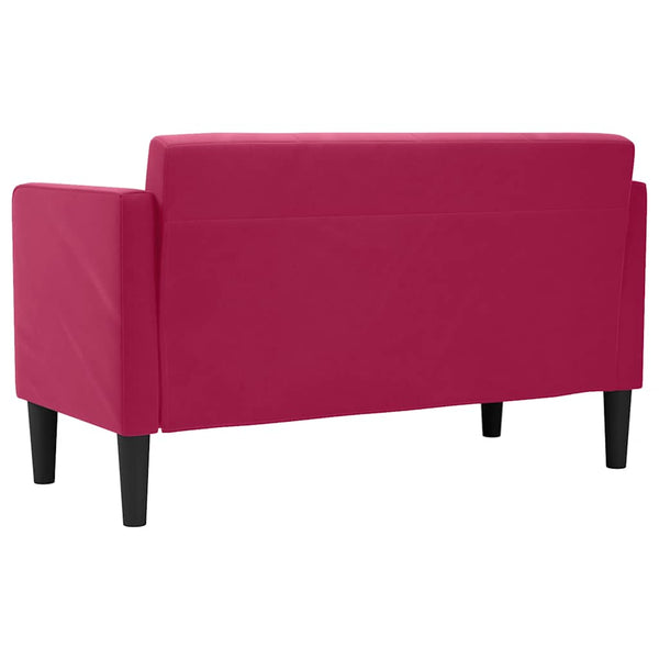 Weiches Zweisitzer Sofa Weinrot Samt 111cm
