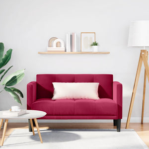 Weiches Zweisitzer Sofa Weinrot Samt 111cm