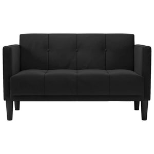 Schwarzes Samt Zweisitzer Sofa 111 cm