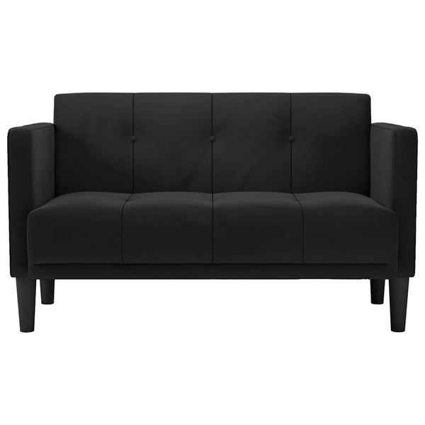 Schwarzes Samt Zweisitzer Sofa 111 cm