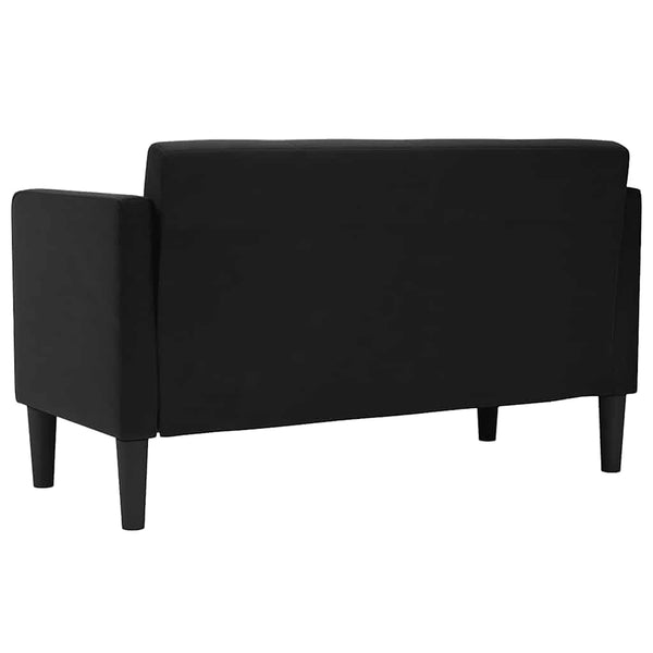 Schwarzes Samt Zweisitzer Sofa 111 cm