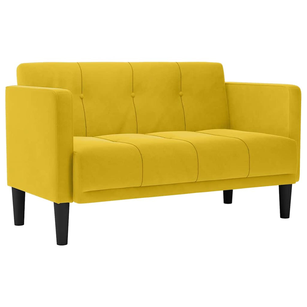 Gelbes Samt Zweisitzer Sofa 111cm