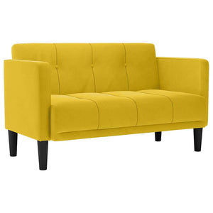 Gelbes Samt Zweisitzer Sofa 111cm