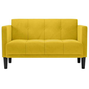 Gelbes Samt Zweisitzer Sofa 111cm