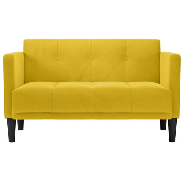 Gelbes Samt Zweisitzer Sofa 111cm
