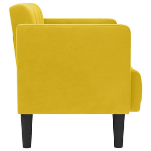 Gelbes Samt Zweisitzer Sofa 111cm