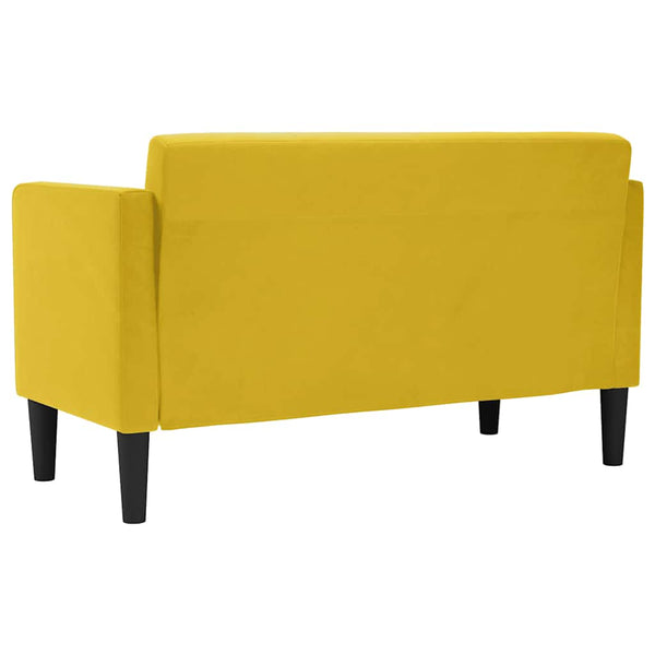 Gelbes Samt Zweisitzer Sofa 111cm