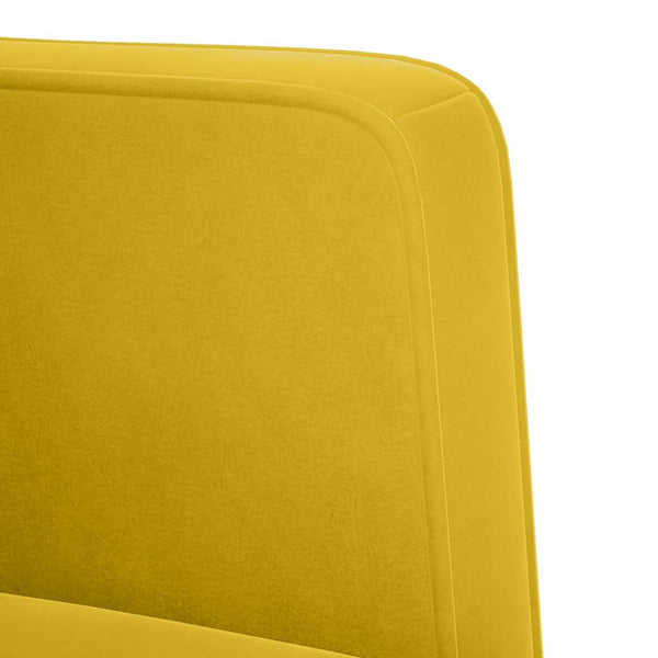 Gelbes Samt Zweisitzer Sofa 111cm